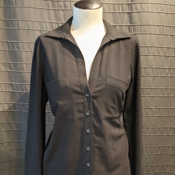 BCBG Christa Black Keyhole Shirtdress S/M - Picture 4 of 11